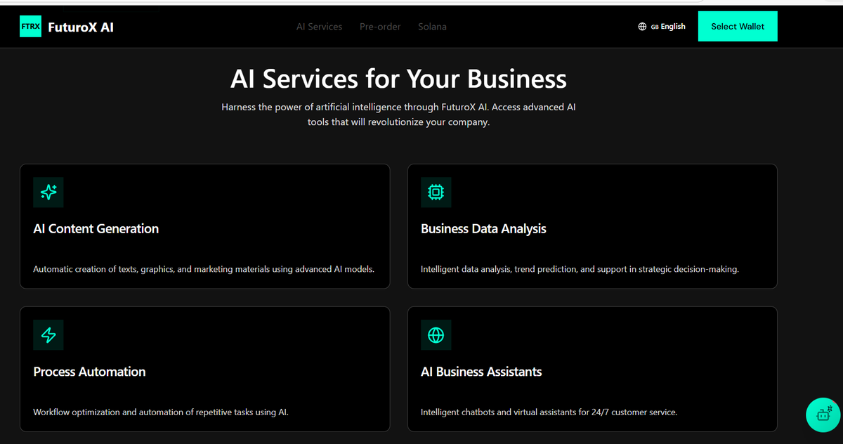 FuturoxAI's tweet photo. AI Services for Your Business 🚀

Content generation. Data analysis. Automation. AI assistants 24/7.

FuturoX AI gives you the tools to scale smarter and faster.

#FuturoxAI #Crypto #AI #Blockchain #CryptoLaunch #Investing https://t.co/PrbitAMIIM