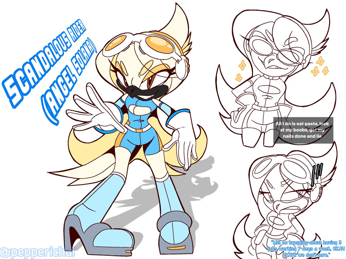 Peppericha's tweet photo. Ouuhgghhh I love you Angel Solana…… I feel like changing her outfit a bit.. the headset stays cuz it’s iconic asf https://t.co/X0BADvuAlO