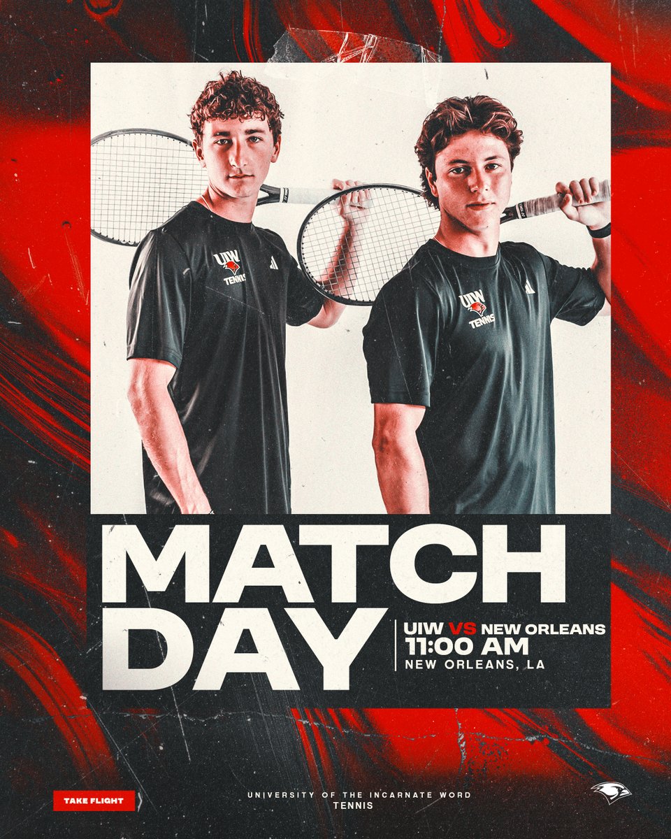 UIWMensTennis's tweet photo. Looking for a big win in the Big Easy‼️

🆚 New Orleans
🕐 11am CT
📍 New Orleans, La.

#TheWord | #TakeFlight https://t.co/qJhFYEf46G