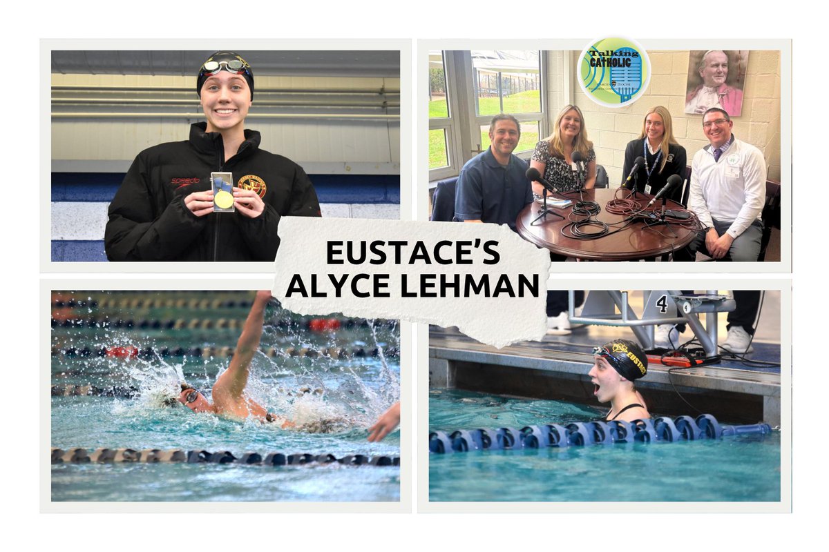 TalkingCatholic's tweet photo. State champ swimmer. Stanford commit. Future Olympian? 🏊‍♀️
This week on Talking Catholic, Alyce Lehman shares how faith shapes her mindset before every race: “Whatever is in your will is going to happen.”
With Mike Bress, Jen Mauro &amp; Mark Zimmaro.
Listen: https://t.co/yp4vsjaoUf https://t.co/V8KQTCToZc