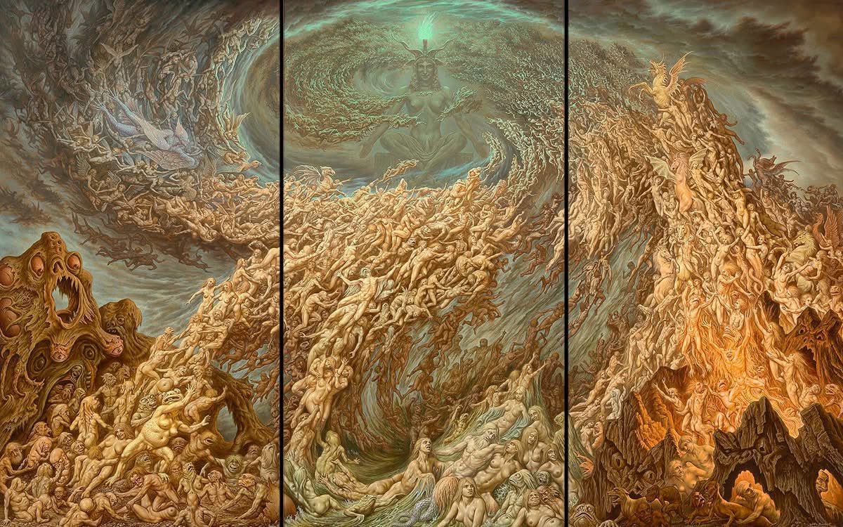 oscillate23's tweet photo. The Adoration of Pan ~ Johfra Bosschart, 1979. https://t.co/zy4r6hN7Bh