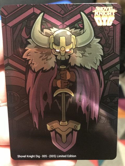 Just one new arrival today from the fab people at  <a href="/SuperRareGames/">Super Rare Games</a> Shovel knight dig, now if only pocket dungeon would be granted a physical. Got super lucky with the card pack managed to get the metallic full art card.🤩