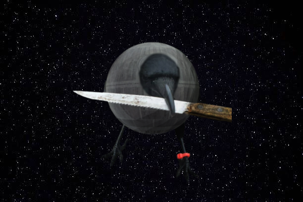 crow with knife tweet media