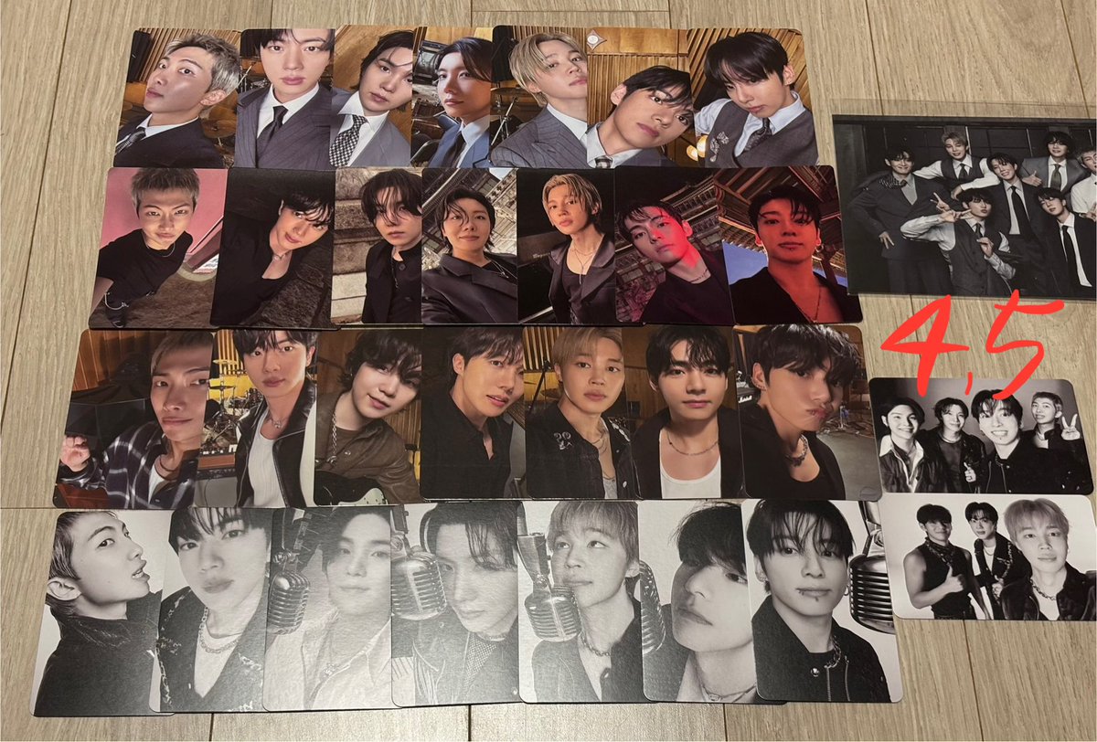 방탄 단체 앨범 아리랑 위버스샵 얼리버드 특전 양도합니다 
BTS ARIRANG album weverse pre-order pob sell 
예약판매 포카 교환 양도 남준 석진 윤기 호석 지민 태형 정국 rm jin suga jhope jimin v jk ot7

•A버전 pc
•B버전 pc
•셀피 마운트 키링
•앨범포카full set 4.5 (개봉 앨범 추가 0.5)