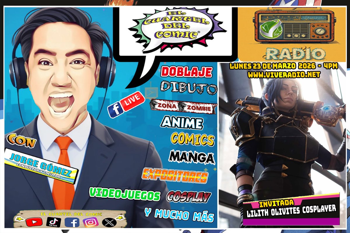 Cuarteldelcomic's tweet photo. Hoy en El @Cuarteldelcomic en @viveradiomx  a las 4pm tendremos la visita de #Lilitholivitescosplay ganadora de @lamolemx  para contarnos la experiencia de ganar el First Clases Cosplay Competition escucha la entrevista por https://t.co/F5Khv32AGg o bien  por nuestro #FaceLive . https://t.co/Ubixi5X6mE