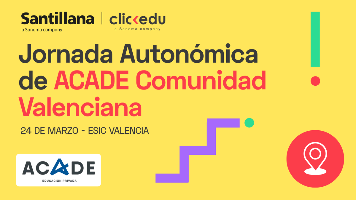 Clickedu's tweet photo. ☀️ Hoy el equipo de Clickedu se desplaza al campus de @ESIC_University Valencia para participar en la Jornada Autonómica de @_acade Comunidad Valenciana.

Nos espera una mañana intensa de aprendizaje sobre AI Act, salud mental, cultura del bienestar y neurodiversidad.

Nos vemos? https://t.co/S0WjSZxO80