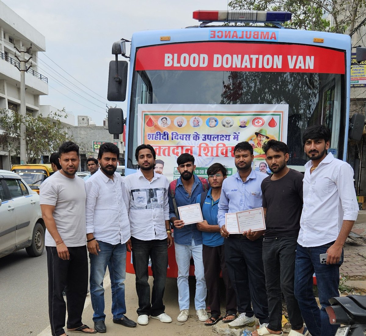 _AjayHooda's tweet photo. #प्रणाम_शहीदां_नु
 Today #Blood_Donation_Camp at #Jhajjar on the 🇮🇳Martyrs'Day🇮🇳
Thanks and congratulations to all the blood donors.🙏😊
#Donatebloodsavelife 
@BloodDonorsIn @_NSSIndia @SonuSood @JaideepAhlawat @DiprHaryana @cmohry @MANAGEROFFOUND2 @NirmlChoudhary @thetribunechd https://t.co/U6wXcisn5c