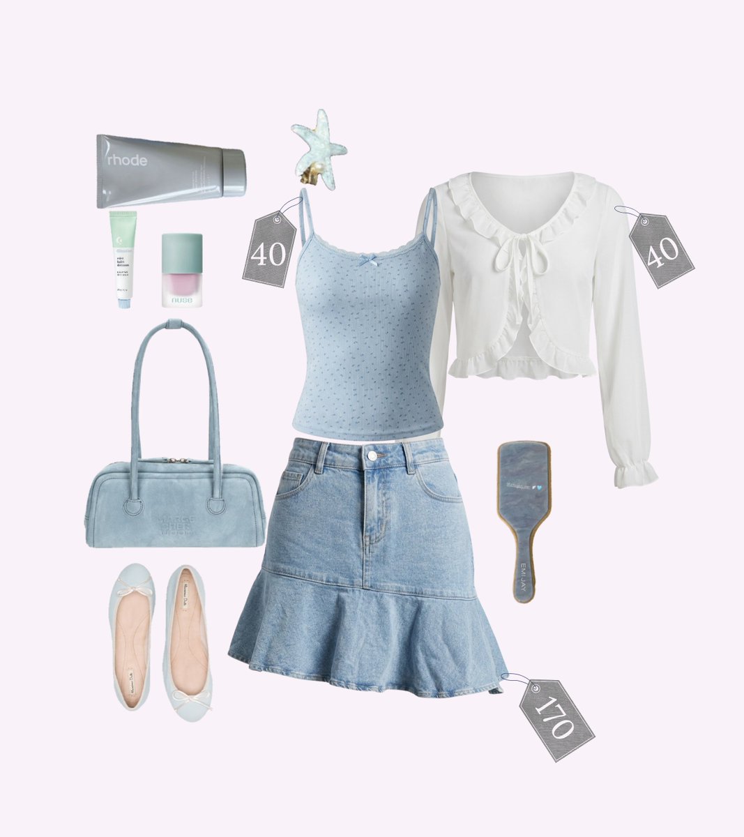peachblosma's tweet photo. Floral pastel blue cami  
꒰ 40.- ꒱

Sheer ruffle chest-tie top  
꒰ 40.- ꒱

Asymmetric denim skirt (urban revivo)  
꒰ 170.- ꒱ | waist 26–27 

==============================
Tank top (baby blue, sleepy murphy)  
꒰ 120.- ꒱ | bust 30-36"
🍼Cotton 95% Pu5% ซื้อมา 390 https://t.co/HVbxLaegaV