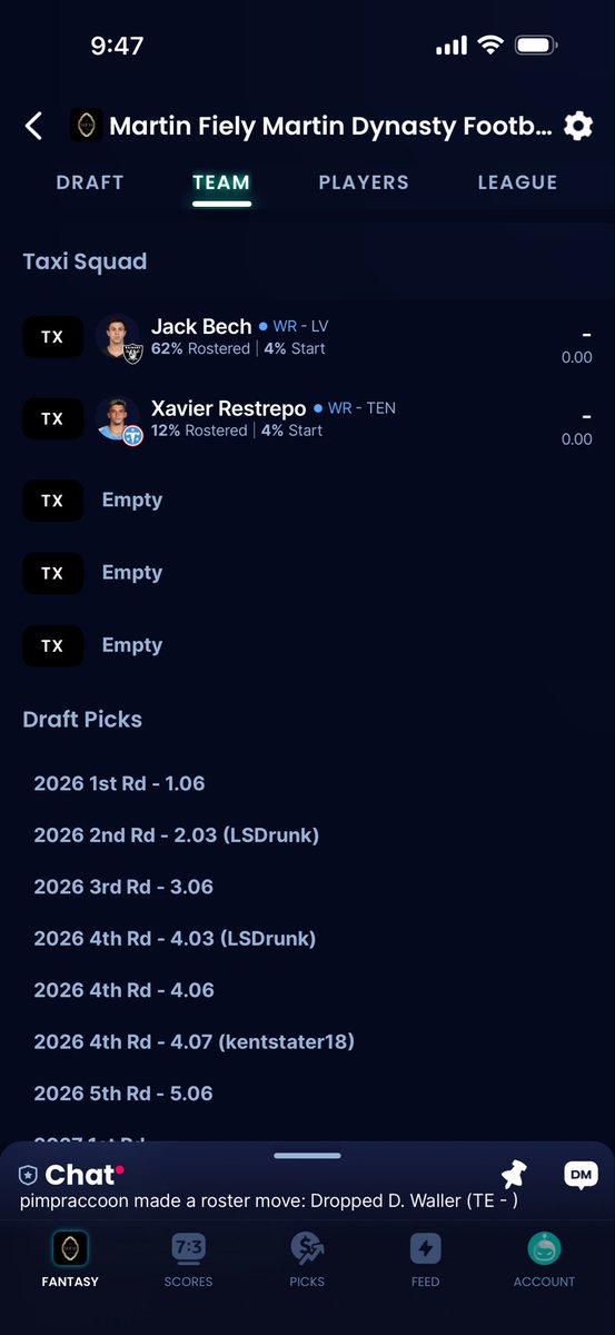 TacoRalex's tweet photo. @JeffRatcliffe @SiriusXMFantasy 

Hey Jeff, I was offered the 1.11 for Brian Thomas Jr. Would you take that trade or hold? I lost in the first round of the playoffs last year. https://t.co/llZGKolCBz