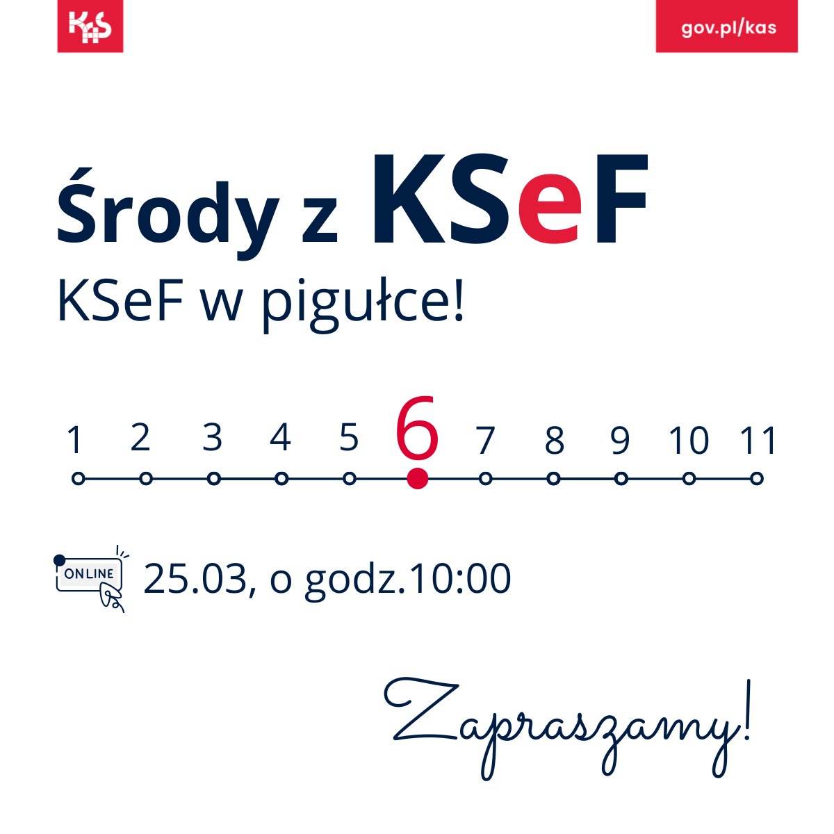 KAS_Krakow's tweet photo. 📣 Zapraszamy na kolejną Środę z #KSeF!
 ✔️logowanie do #KSeF
 ✔️wystawianie i przeglądanie faktur
 ✔️nadawanie uprawnień
 ✔️praktyczne wskazówki dla przedsiębiorców
Dołącz do spotkania 👉🏻 https://t.co/OLFMeeRqri
🗓 Szkolimy do 29 kwietnia, zawsze o godz. 10:00 https://t.co/ON12GJbZEg