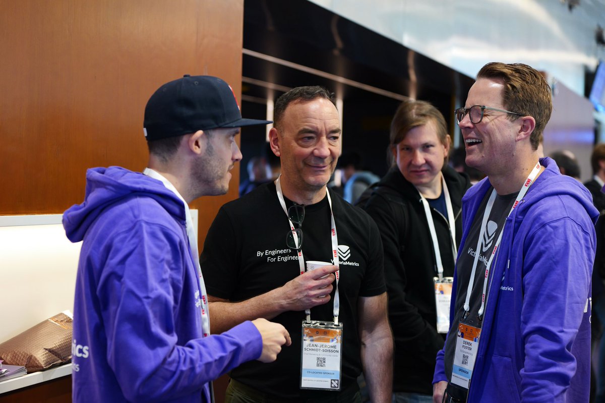 VictoriaMetrics's tweet image. Observability Day is on. Join us until 5 PM at Booth T34 👋  

Stop by, say hi, and grab some swag 🎁 before the day wraps up. #Observability  

We’re talking all things observability 🔍 #Logs 📜 #Metrics 📊 #Traces 🔗  

And tomorrow…Cloud Native Computing Foundation (CNCF)