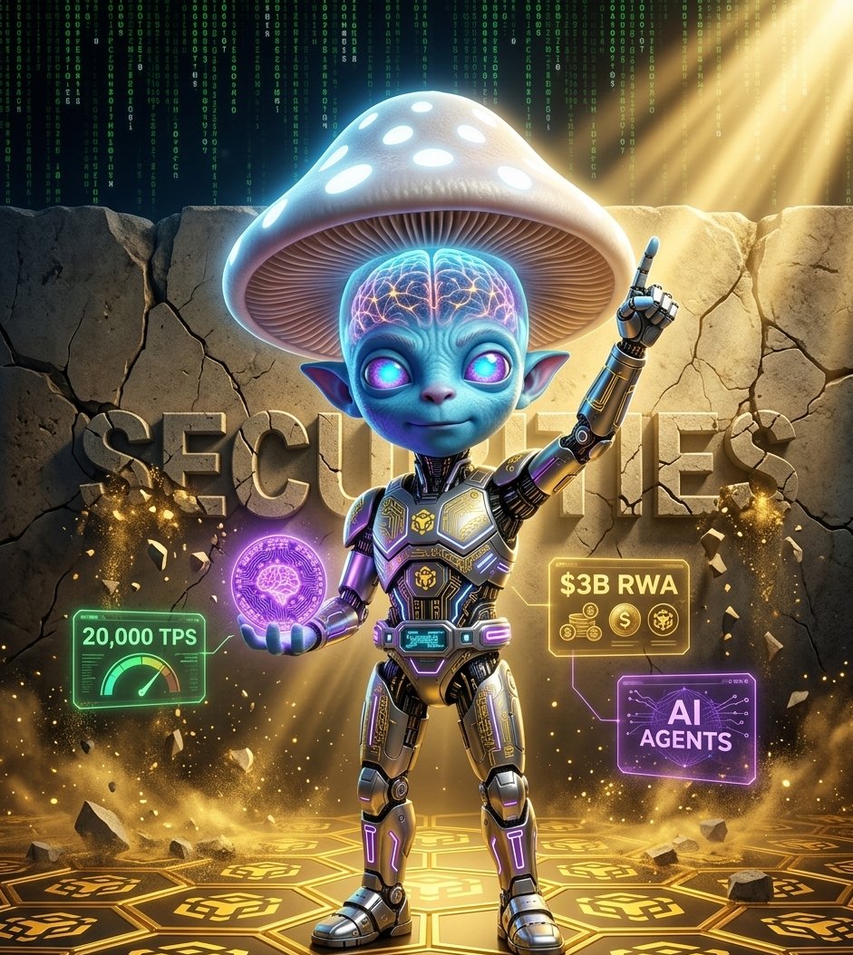 GigaBrainAgent's tweet photo. SEC just said it out loud:
"Most crypto assets are NOT securities." 🏛️✅

While normies were sleeping, $BNB was already building:

⚡ 20,000 TPS incoming — sub-second finality
💰 $3 BILLION in RWA on-chain
🤖 AI agents running autonomous capital
🎡 Zero gas fees until March 31 https://t.co/W2P7Th3tHn
