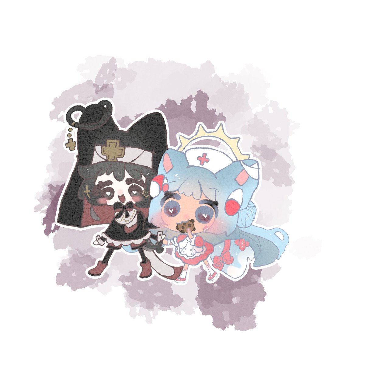 clefairii's tweet photo. Dogma and Aeterna! Worst nun and nurse ever

(rt's and likes are 💞)

#chibi #illust https://t.co/1DrwgBeMFN