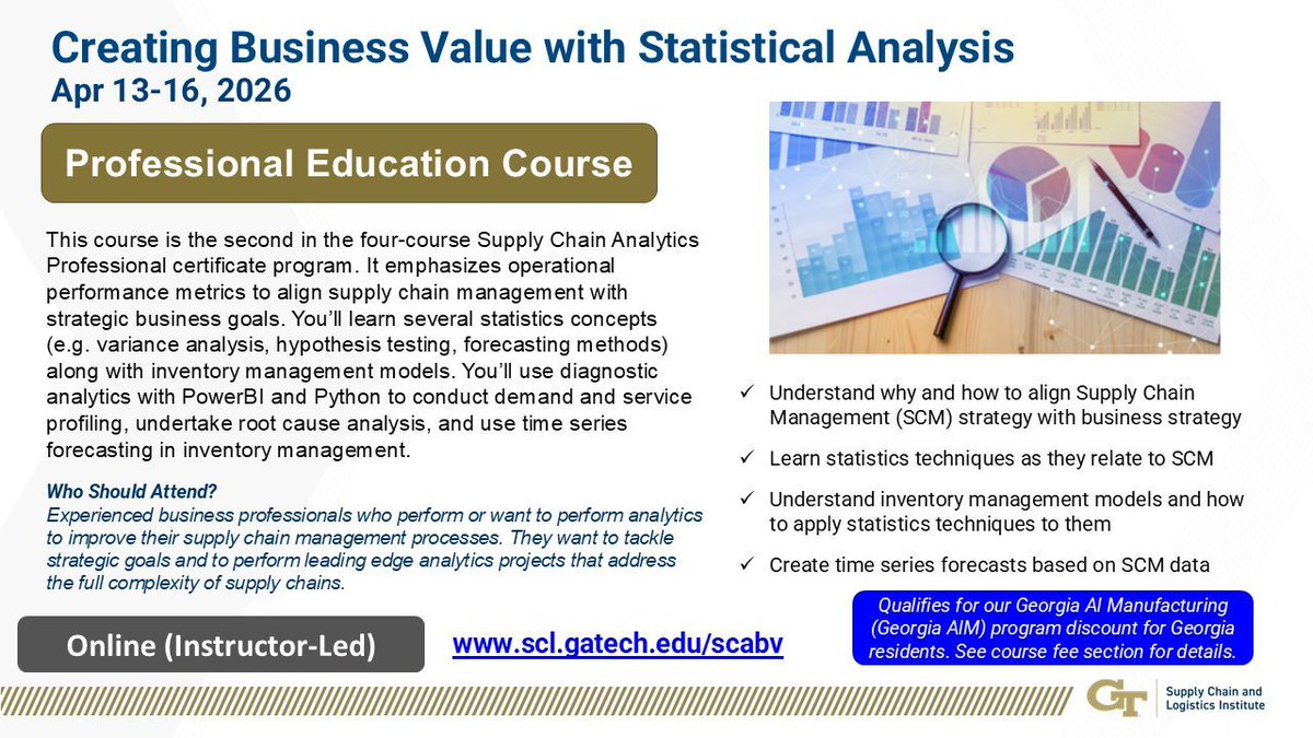Georgia Tech Supply Chain and Logistics Institute tweet media