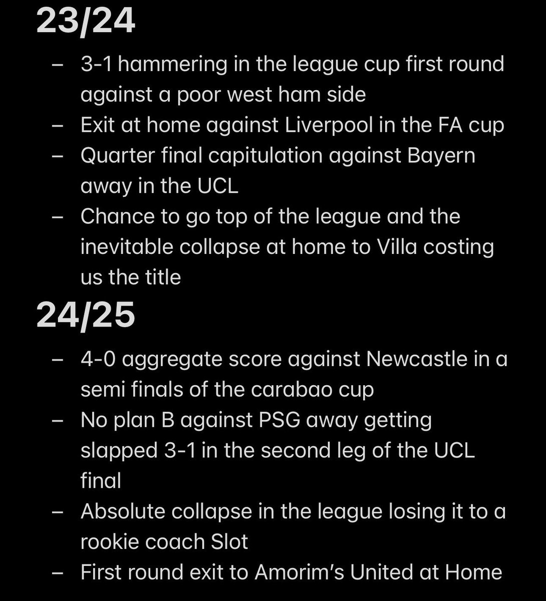 prettyboygooner's tweet photo. This is not just one final, this is 5 seasons of humiliation and yearly capitulation in all competitions. They want us to stay patient with this guy after 5 seasons of failure and a billion spent. We wonโt be patient no more. #FuckTheProcess #ArtetaOut https://t.co/lWs9cG0gMZ