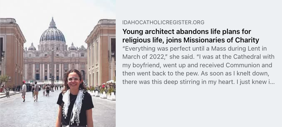 LaboureSociety's tweet photo. The beautiful vocation story of our current aspirant, Fatima Partida, and her desire to serve the poor as a sister with the Missionaries of Charity.
https://t.co/Zg7NqJzV6y

#catholicvocations #catholicchurch https://t.co/tpGWK7wDM0
