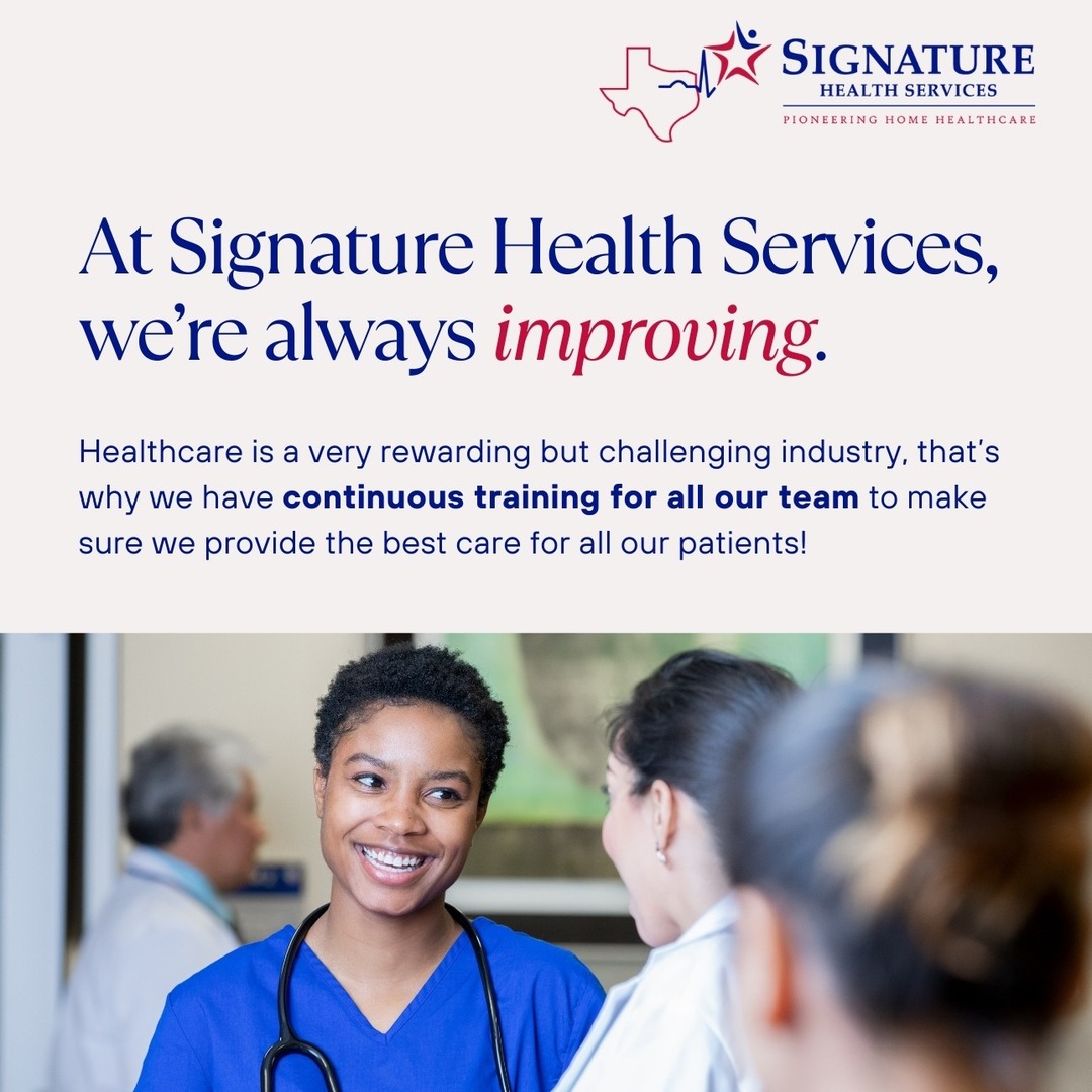 SignatureTexas's tweet image. Always learning, always improving 💙

Our team receives ongoing training so we can deliver the safest, highest quality care at home 👩‍⚕️🏡

Thank you for trusting Signature Health Services with your care.

#AlwaysLearning #OngoingTraining #HomeCare