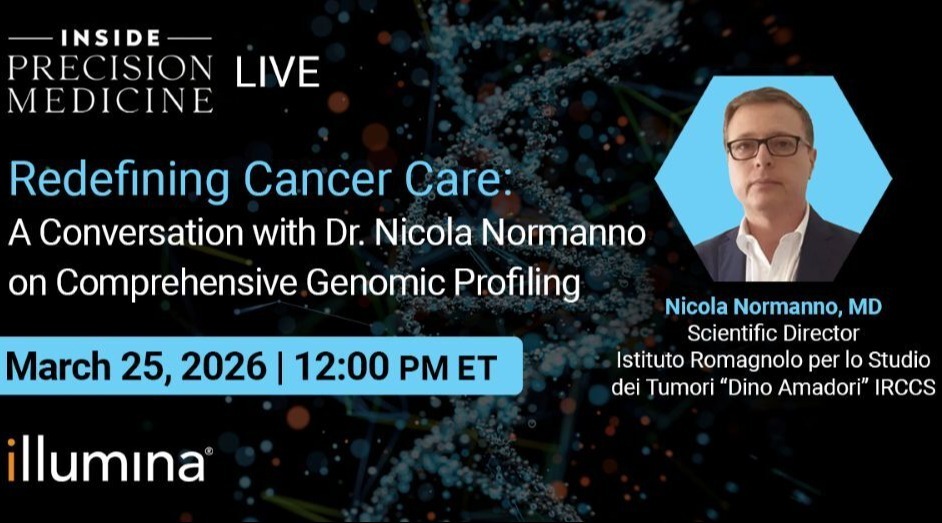Inside_PM's tweet image. Discover the future of cancer care! Join Dr. Nicola Normanno for a dynamic IPM Live on comprehensive genomic profiling on March 25, 2026. Free registration: hubs.li/Q046N0fL0 @illumina #CancerCare #Genomics #PrecisionMedicine
