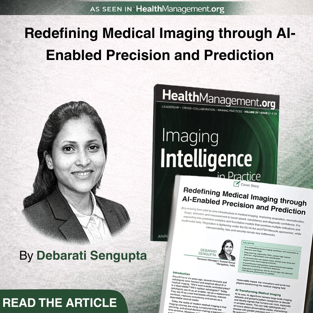 ehealthmgmt's tweet image. AI is no longer a pilot in medical imaging—it’s core infrastructure. From faster stroke triage to predictive diagnostics, #AI is reshaping radiology workflows.
Explore insights by Debarati Sengupta.

🔗 iii.hm/1z3g

#MedicalImaging  #DigitalHealth #HealthTech