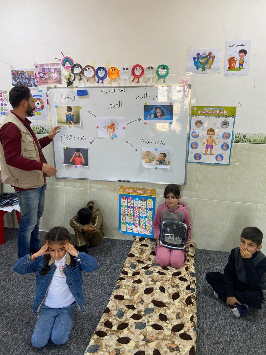 InhalationOf's tweet photo. Children at HOPD CFS in Hatin Complex–Sinjar engaged in an interactive MHPSS session, learning about emotions and healthy coping in a safe space.

#PRD #HOPD #MHPSS #CFS #Sinjar #MentalHealth #ChildProtection https://t.co/uLgUFX7ohH