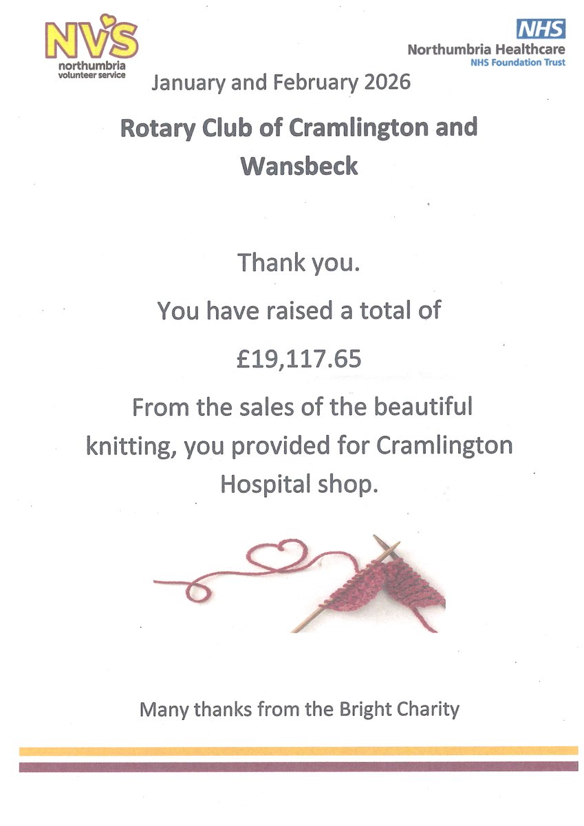 Rotary Club of Cramlington and Wansbeck tweet media