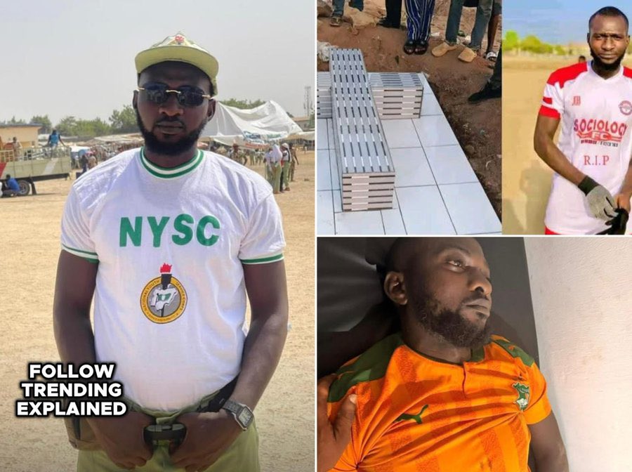 99Pluz's tweet image. A member of the National Youth Service Corps (NYSC) has reportedly passed away after collapsing during a football match in Abuja.

The tragic incident comes just weeks before his scheduled wedding, leaving many in shock and mourning.

#NYSC #Abuja #Tragedy #NigeriaNews