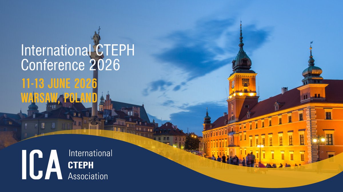 ISHLT's tweet image. ISHLT endorses the 2026 International CTEPH Conference, which will be held 11-13 June in Warsaw, Poland. #ICC2026 is one of the leading scientific meetings dedicated to #CTEPH and related #thromboembolic diseases. 💡💸 Early bird registration fees are available through 31 March.