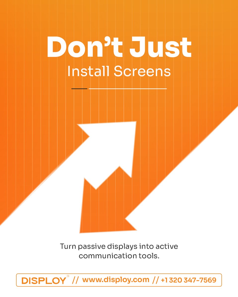 Disploysignage's tweet photo. Don’t just install screens, make them work for you
With #Disploy your displays become more than static visuals, they become powerful communication tools that engage, inform, &amp; convert. From dynamic content to real-time updates, we help you turn every screen into an opportunity https://t.co/bwlFQAueDc