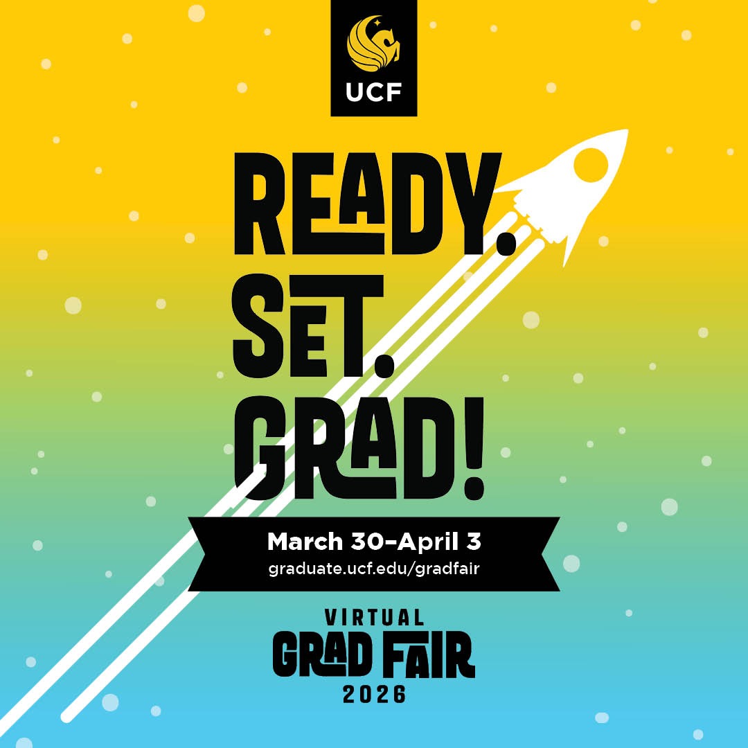 MyKnightPass's tweet photo. Considering grad school? 🎓⚔️🎓

The #UCF Virtual Graduate Fair runs March 30th - April 3rd, with 60+ sessions to explore programs + connect with faculty.

Learn more: https://t.co/RWarIqNShA

#GoKnights #ChargeOn #GradFair https://t.co/ZvruQ41Jqd