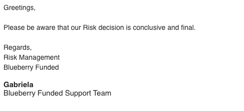 graywolfe's tweet photo. explain this.
#PropFirm #ForexTradingProofs attached 👇 Full emails: breach notice + my response + their 'decision is final' reply. No explanation, no evidence provided.
100% manual trading, paid twice before. Why breach on 3rd payout?@BlueberryFunded https://t.co/AfnmLEABkT