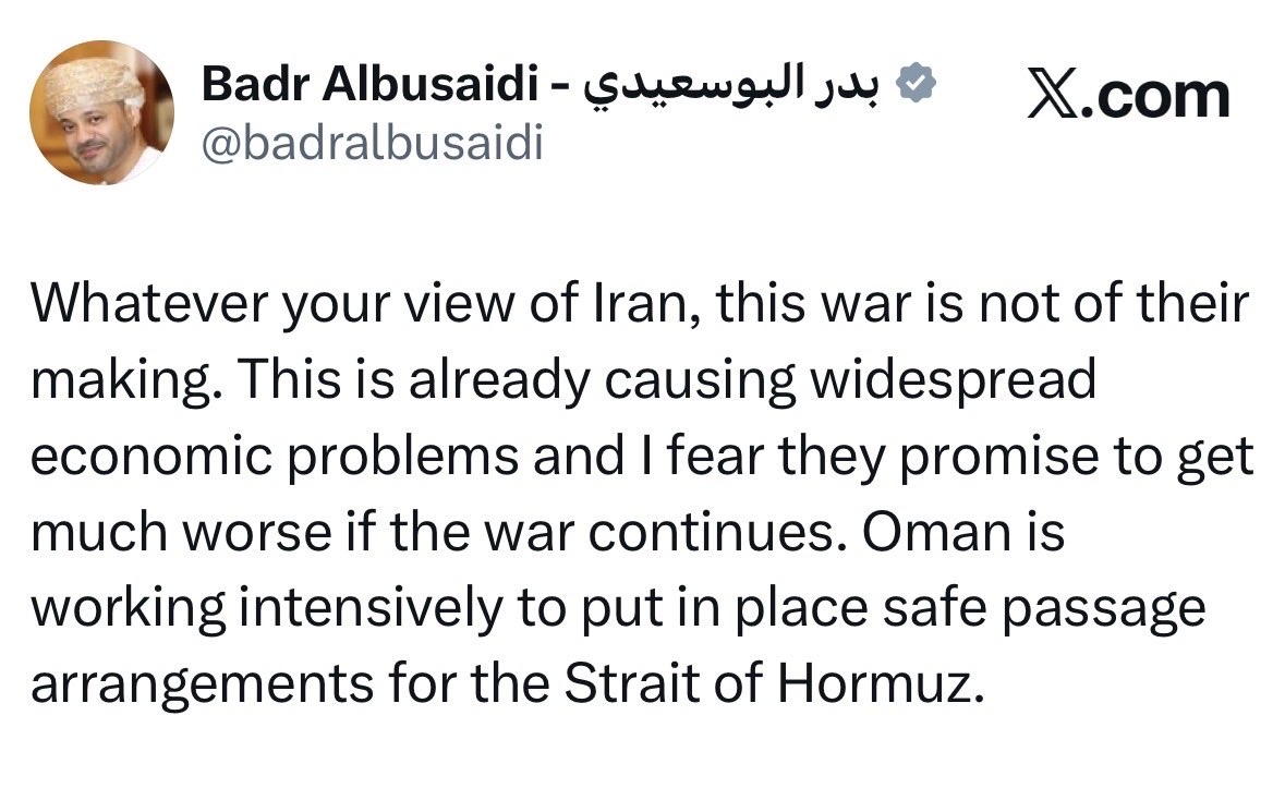 Oman always  stepping in for peace…