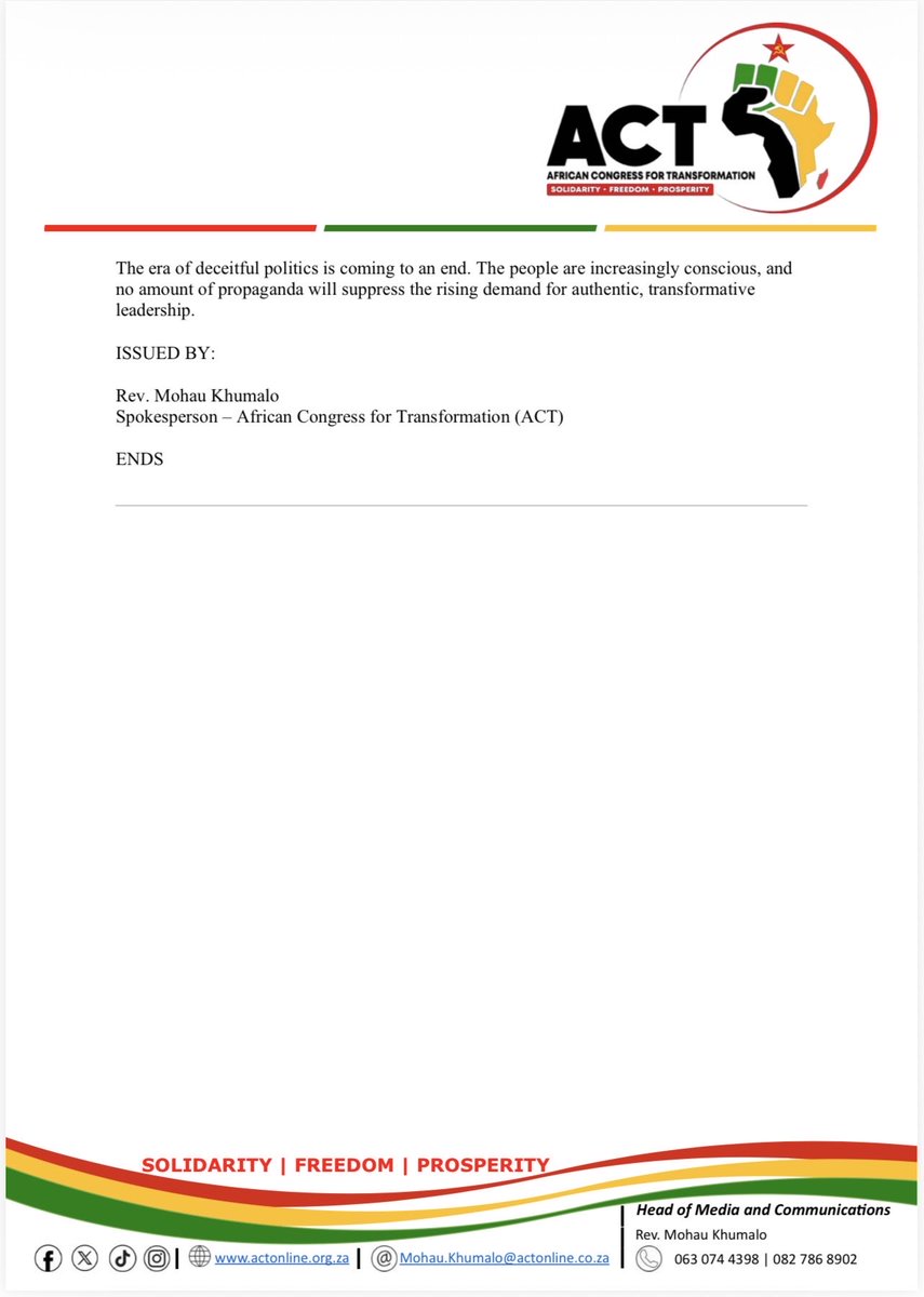 African Congress for Transformation tweet media