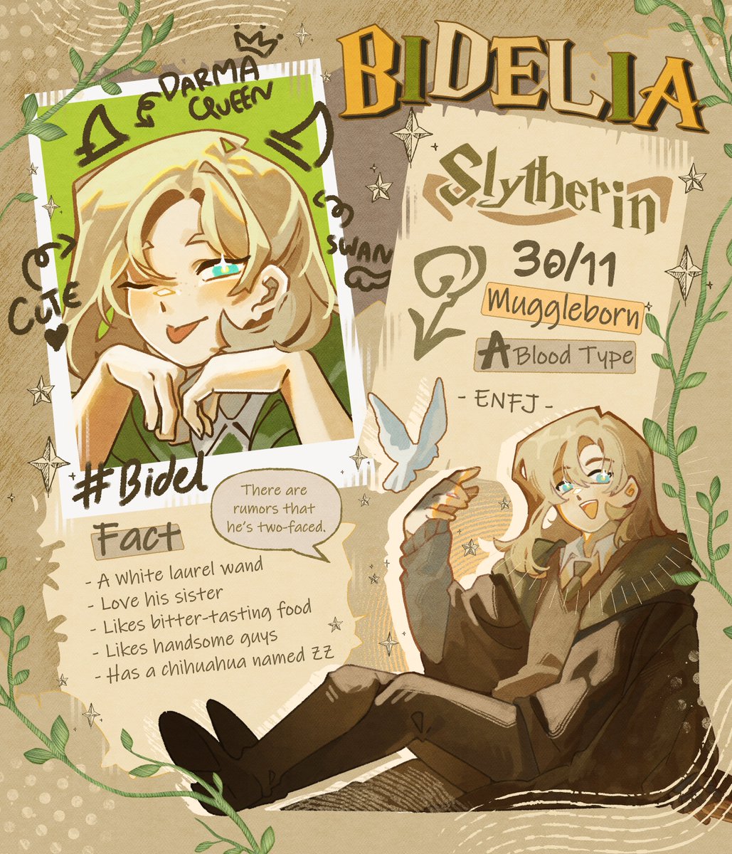 _sun_iris's tweet photo. Time to Introducing Bidelia Clarke and Cherub Michael. Lilcoheit! 

มาทำความรู้จักหนุ่มน้อยบ้านเขียว และพ่อหนุ่มบ้านแดงกันเถอะ~ 🌻

#OC #HogwartsOC https://t.co/0rBQUePHYu