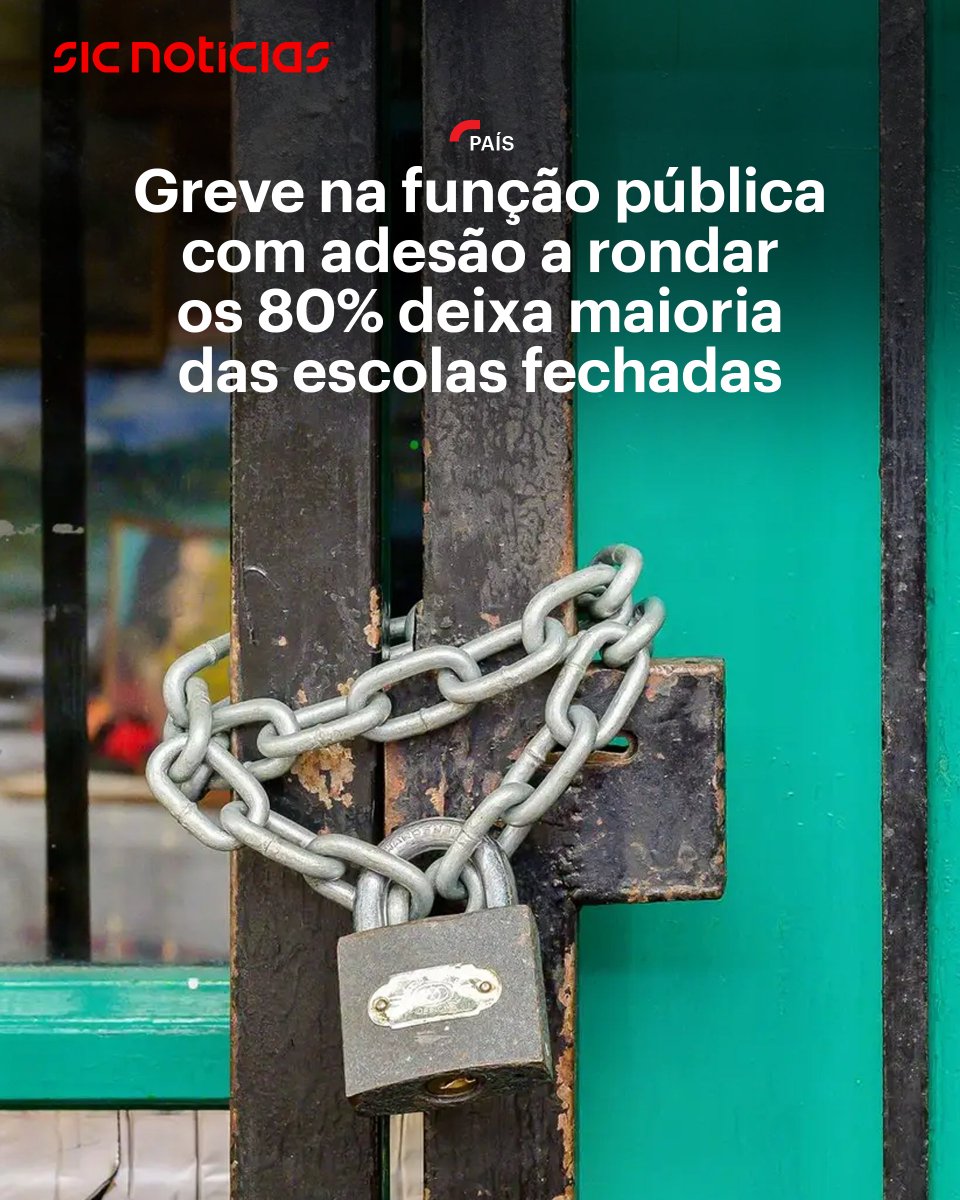 SICNoticias's tweet image. A greve de hoje na função pública estava às 09h45 a registar uma adesão de 80% em Portugal continental, sendo os setores da educação e da saúde os mais afetados.

Saiba mais aqui: bit.ly/47cNVA8

#portugal #greve #funcaopublica #saude #educacao #news #sicnoticias