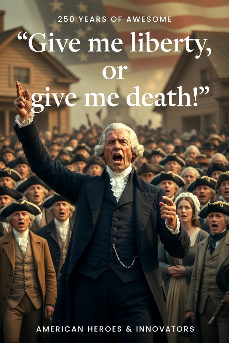 americaisgoodus's tweet image. American Heroes &amp;amp; Innovators!
On this day in 1775, Patrick Henry delivered his electrifying speech to the Virginia Convention, boldly declaring "Give me liberty or give me death!" 
This inspired patriots to stand up for freedom and helping spark the fight for American