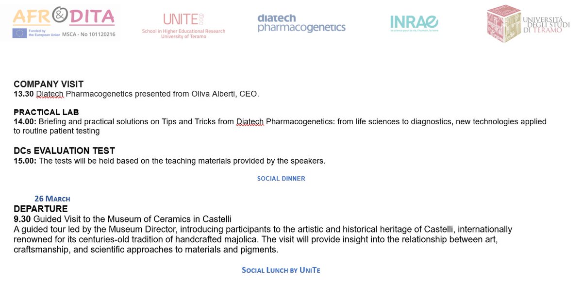 afrodita_dn's tweet image. The Afrodita European Doctoral Network Training School starts today.
It will be four days of learning for all doctoral candidates 👩‍🔬 
Follow us during these days and check out our program to find out everything we have to offer 📆 
#Afrodita #MSCA #DoctoralNetworks #HorizonEurope