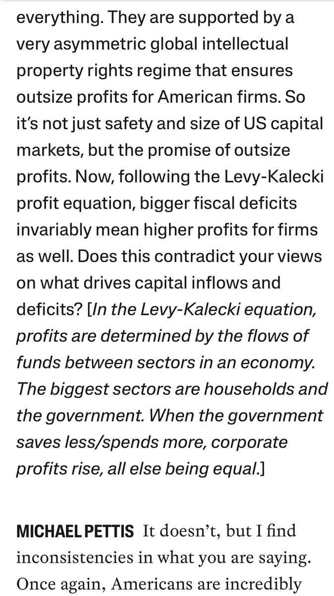 ICYMI: Last fall, I had asked Pettis about the direction of causality and the overly mechanistic aspects of his framework. I think it’s iffy to frame fiscal deficits as primarily the result of trade deficits and I think financial inflows are driven primarily by higher returns.