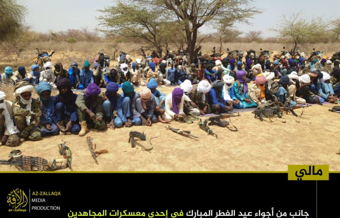 TracTerrorism's tweet image. Jama’at Nusrat al-Islam wa al-Muslimin (#JNIM) Circulates a Photoset of Its Members Celebrating the #EidalFitr in Several Locations of #Mali, Cyberspace 
trackingterrorism.org/chatter/jnim-e…