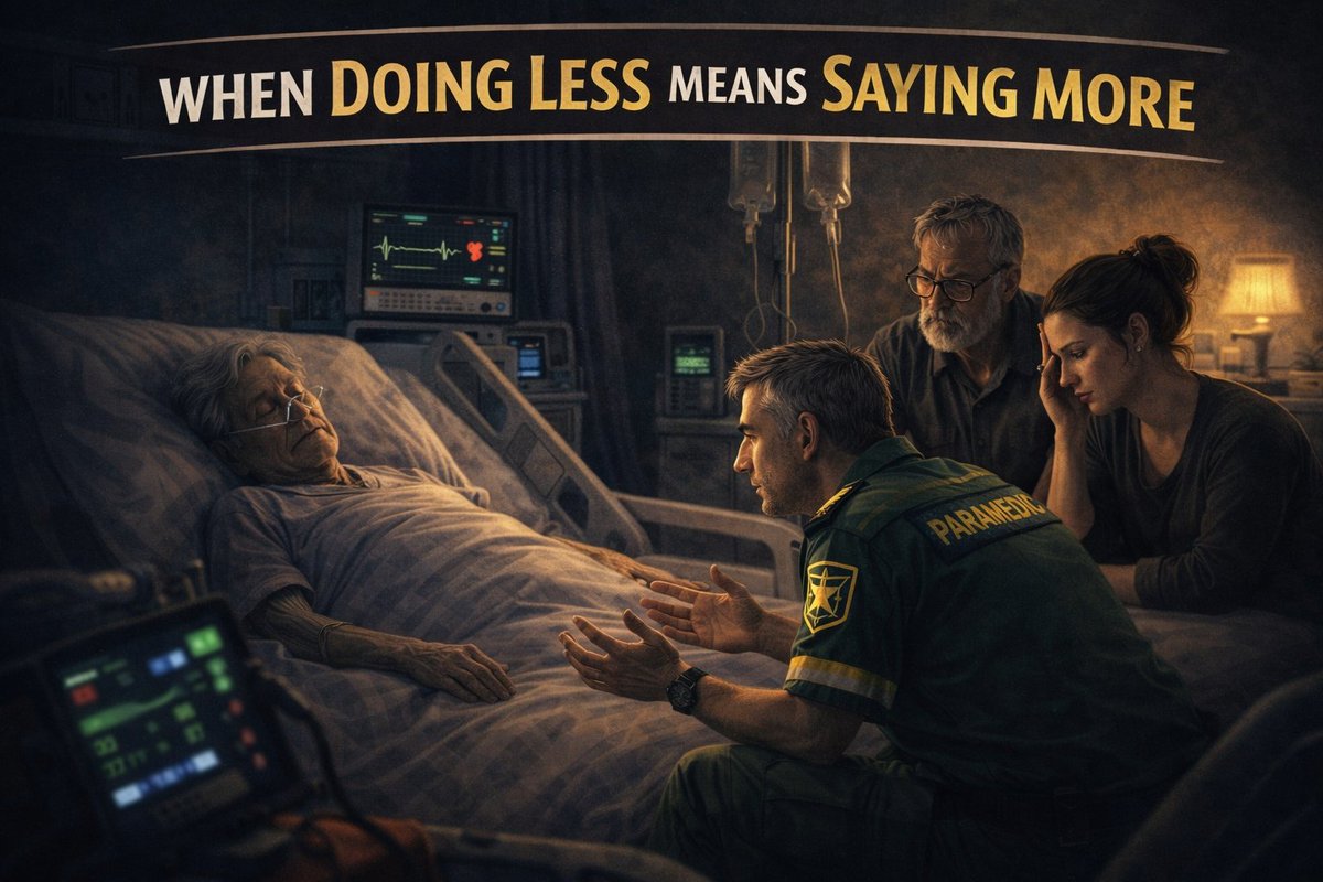FrontlineClinc's tweet photo. Some calls are hard, not because you don't know what to do, but because you do. Palliative care, presence &amp; the conversations that stay with you. 🚑

https://t.co/qmviHlUKT1 

#Paramedic #PalliativeCare #NHSLife #EndOfLife #Ambulance999 #Health #HealthNI #Ambulance #DoLessSayMore https://t.co/sx6YnydUZr