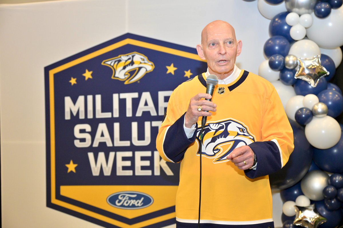 MTSU's tweet image. Army LTG(R) Keith Huber and MTSU Vice President Andrew Oppmann represented us Saturday at the final 2026 @PredsNHL Military Salute Week event! Thanks @TraceAdkins for your support of the MTSU Charlie and Hazel Daniels Veterans and Military Family Center! #MTSU