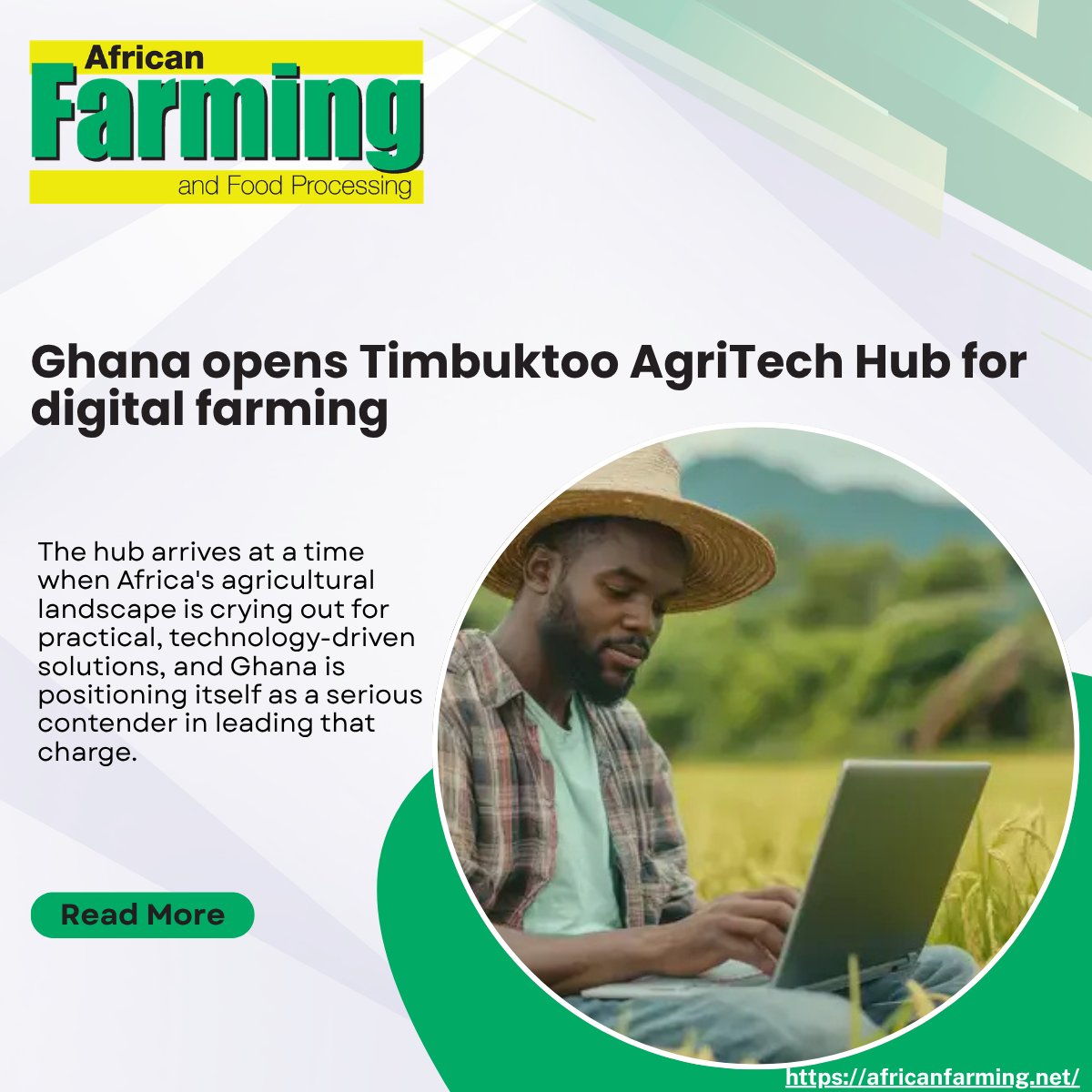 Ghana has taken a bold step towards reshaping its agricultural future with the official launch of the Timbuktoo AgriTech Hub.

Read more:zurl.co/gBAjP
#allinafrica #agriinnovation #af #smallholdfarmers #food #valuechain #africatech #agritec #Ghana #agriculture