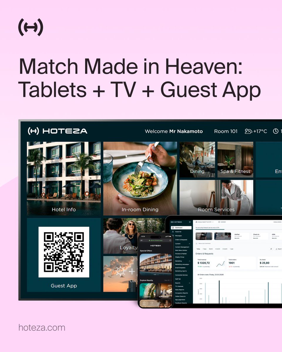 You already have a Guest App and TV. So why get tablets?

Because timing matters. Guests don’t always download apps, but when they’re ready to act, a tablet is right there. 

More engagement, more upsells, smoother stays
Up to 2–4x higher upsell conversion