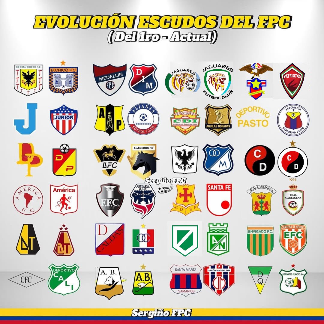 SerginoFPC's tweet photo. Del primero al actual, asi han evolucionado los escudos en el FPC https://t.co/LwveWUbXdV
