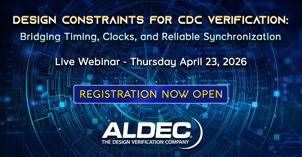 Join us on Thursday, April 23, for a practical overview of design constraints in #FPGAdesigns and learn how they are used in CDC verification. Register and see the agenda here aldec.com/en/company/eve…

#EDA
#FPGAdesign
#FPGAverification
#Linting