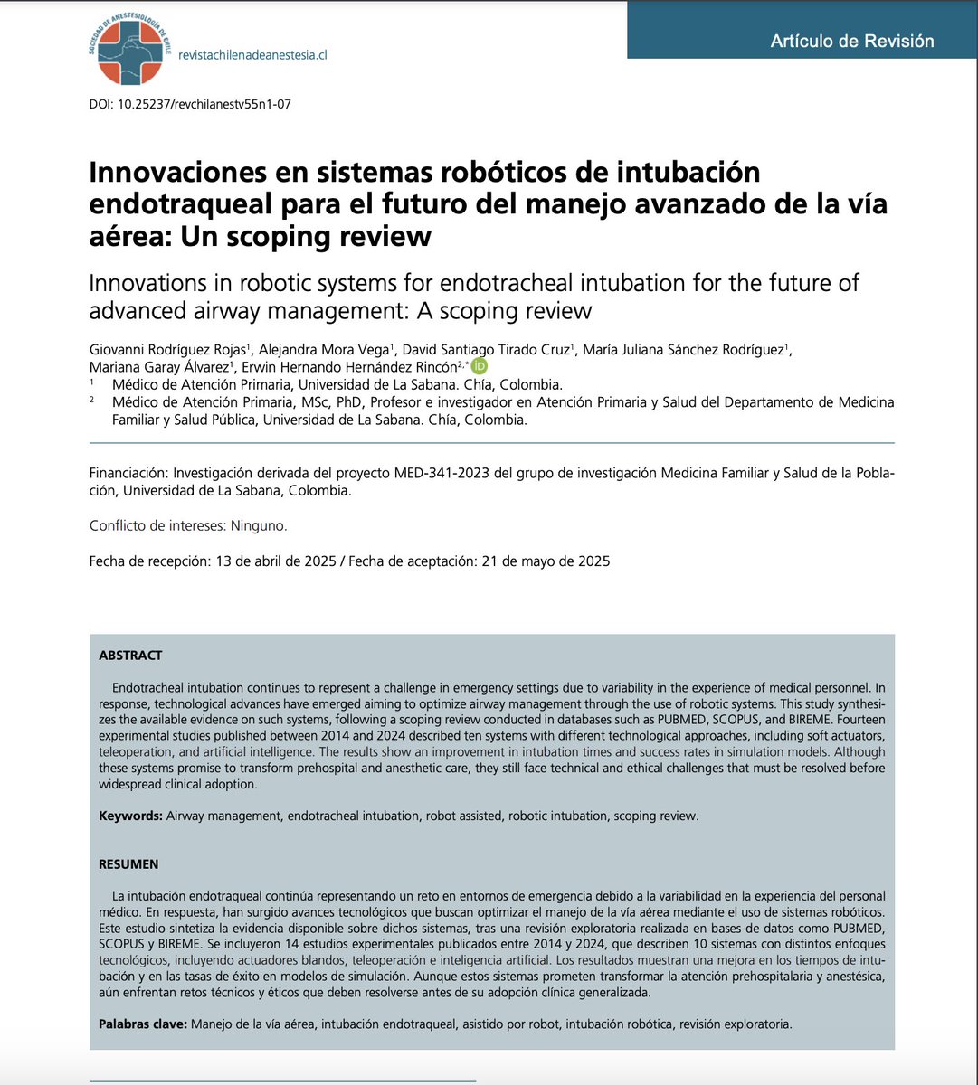 Editora Revista Chilena de Anestesia tweet media