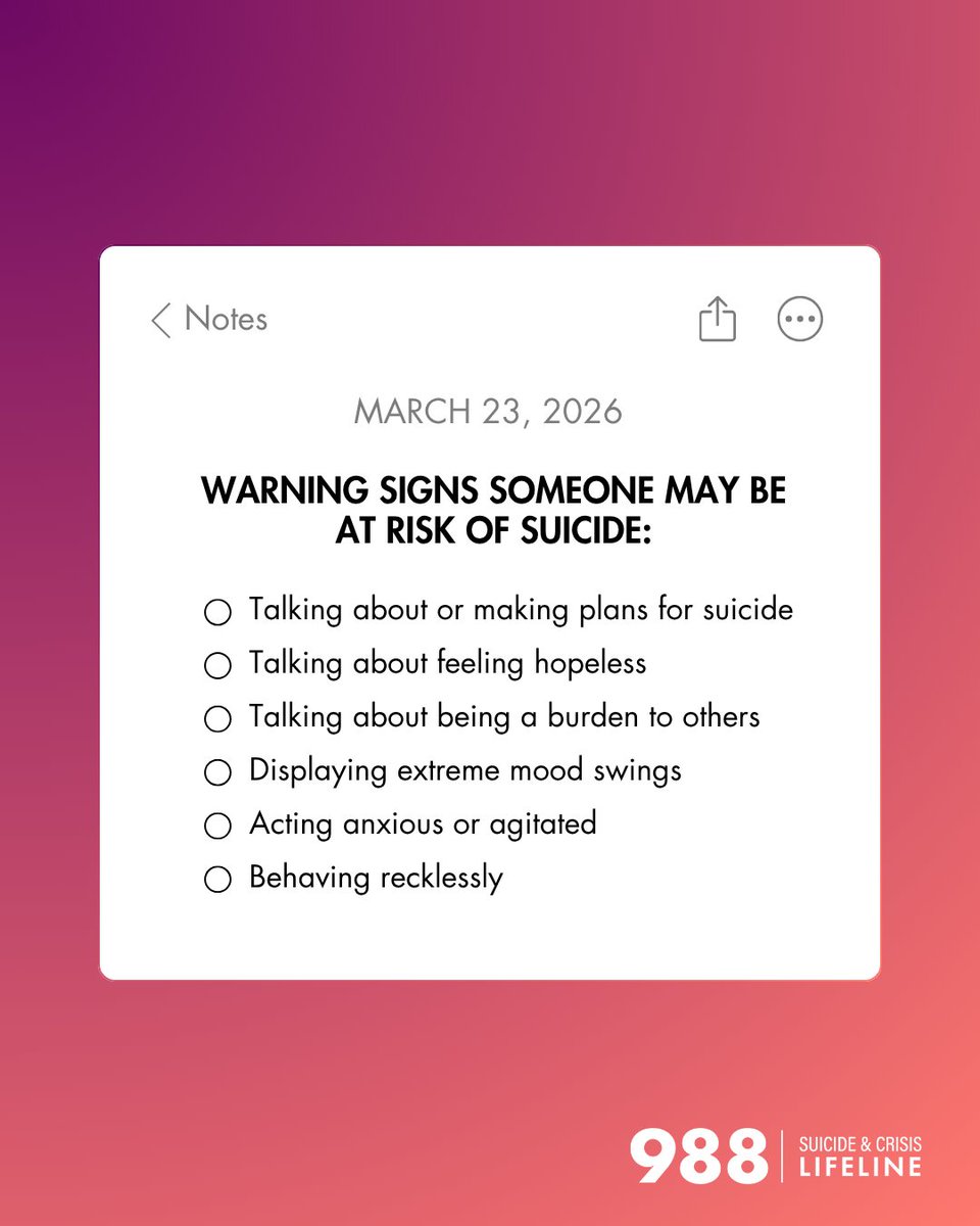 988 Suicide & Crisis Lifeline tweet media