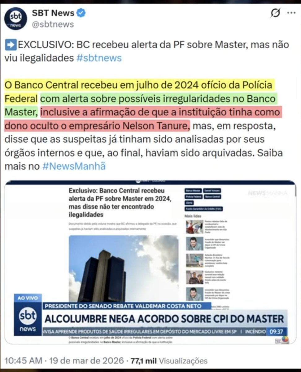 NunesOliveira33's tweet photo. .
Pois é shô.... alerta de meados de 2024.
E o Banco Central independente, autônomo, dos LIBERAIS tomou efetivamente qual atitude ?
Ações "liberais" 😂?
O rombo, somente no FGC é estimado em 51 BILHÕES, adivinha quem vai PAGAR A CONTA ❓️
#BACEM
#CasoMaster
#DanielVorcaro