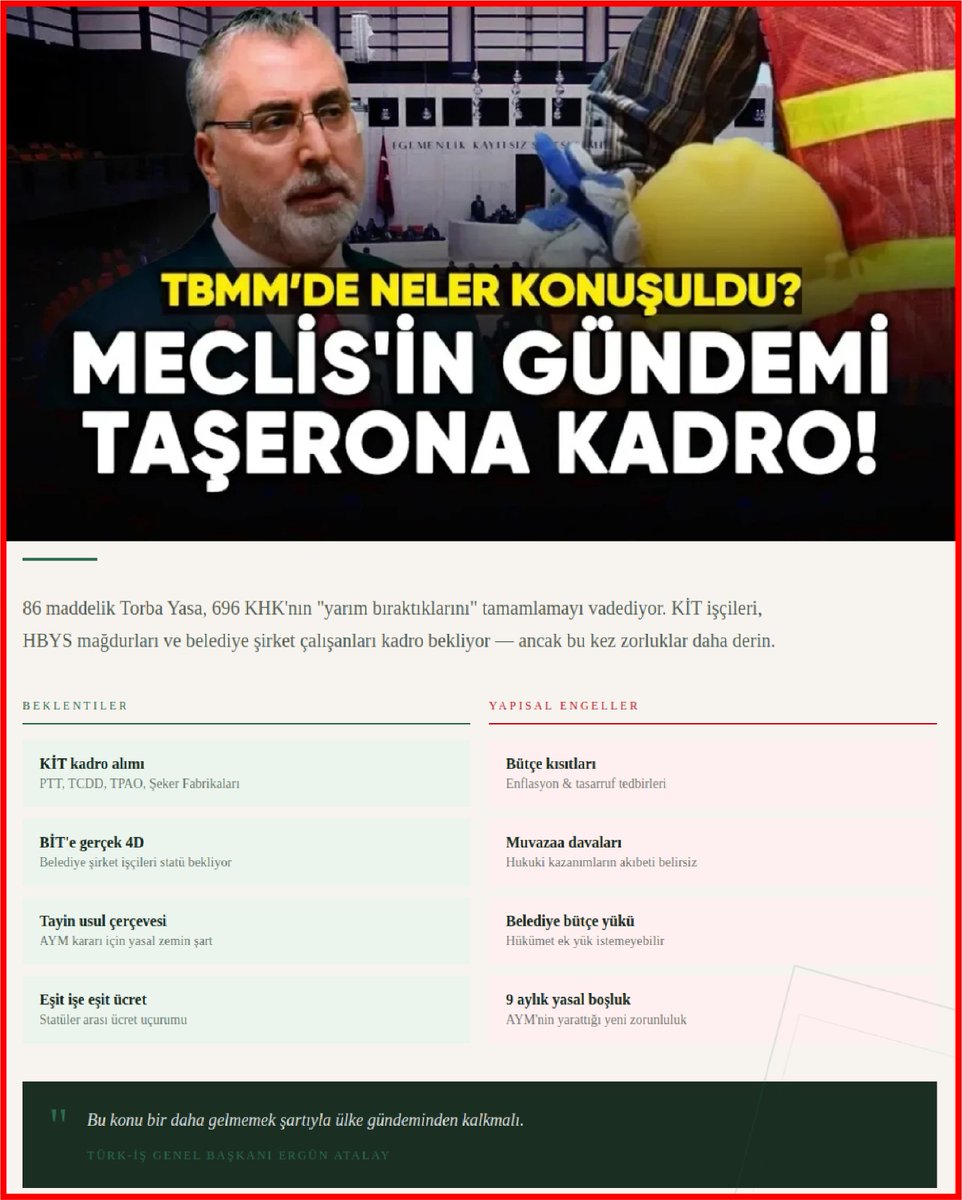 iscisenn's tweet photo. Kadro Bekleyen Binlerce İşçi İçin Kritik Dönemeç! 
​KİT (PTT, TCDD, TPAO...) çalışanlarına tam kadro!
​Belediye şirket işçilerine gerçek 4D statüsü.
​Eşit işe eşit ücret ve tayin hakkı.
​Ancak bütçe kısıtları ve hukuki engeller  👷‍♂️👷‍♀️
#gündem #işçi #meclisgündemi #taşeron #emekli https://t.co/5HDjNCBLSF