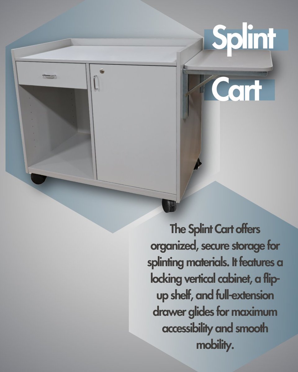 PHSMedical's tweet image. Featuring a locking vertical cabinet, flip-up shelf, and full-extension drawer glides, this cart provides maximum accessibility and smooth mobility. ✨

#PHSMedical #SplintCart #RehabEquipment #PhysicalTherapy #TherapyTools #MedicalInnovation #OrganizedStorage #SmoothMobility