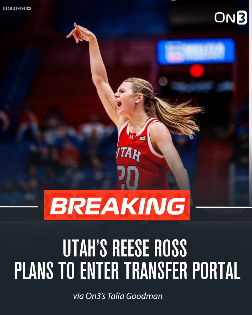 TaliaGoodmanWBB's tweet photo. NEWS: Utah’s Reese Ross plans to enter the transfer portal, she told @On3. 

The 6-1 junior averaged 9.3 ppg and 8.2 rpg this season. 

READ: https://t.co/ORkjlLzuPA https://t.co/qVYsVigDtQ